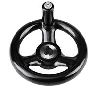 aqxreight 1PC 12 100mm Black Round 3 Spoke Hand Wheel for Lathe Milling Machine for Its Size and Comes with Hole for Handle Assembly It