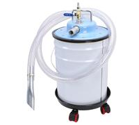 aqxreight 20L Pneumatic Vacuum Cleaner, Industrial Stainless Steel Wet Dry Dual Use with Wheels for Automotive Cleaning Workshops Dust Iron Chips Oil Water Absorption