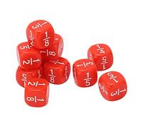 aqxreight 20Pcs Fraction Dice Set for Math Learning 6 Sided Multi Faceted Game Accessories for Kids Classroom and Home Teaching Tools (Red)