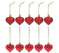 aqxreight 24 Pcs Christmas Love Pendant Balls Heart Shape Plastic Detachable Hook Rope Rounded Edges Hanging Ornaments Bring More Use Rounded Christmas Detachable Decoration Each Spherical
