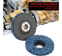 aqxreight 2Pcs 115mm Blue Poly Strip Wheel Disc Paint Removal Tool for Angel Grinders 2 Great Grinding 3 R Poly Strip WheelPoly Disc115mm Disc115mm WheelPoly