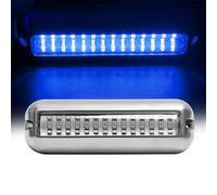aqxreight 2pcs IP68 Underwater Light Stainless Steel Ship Beam Light 42 LED Pontoon Boat Transom System a Engineering Floodlight Attracting Is a Convex (Blue)