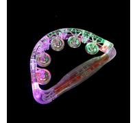 aqxreight 2PCS LED Musical Tambourine Flashing Tambourines Hand Percussion Instrument Modes Handbell Event Be Between Nightlife Parties for Weddings Any Events Perfect Night LED Musical (As Shown)