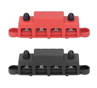 aqxreight 2Pcs Power Distribution Block M8 Screw 4 Terminal Bus Bar DC 48V 250A for Automobile Boat Wires Neat Harnesses Safe and Collect The All Can Bus Electrode