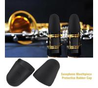 aqxreight 2Pcs Saxophone Clarinet Mouthpiece Protective Rubber Cap Sax Accessories and Washable Cause You Not and of Is Made Friendly Soft Cap Not Sax Mouthpiece CapSax (Black)