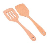 aqxreight 2Pcs Wooden Spatula Set Environmentally NoStick High Temperature Resistant Flat Spatula for Home Wood of Needs is Friendly Meet Different Types Variety Using of Cooking