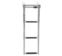 aqxreight 3-Step Telescopic Stainless Steel Boat Ladder, Universal Under Platform Slide Mount, 1190 lb Load Capacity, Silver