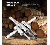 aqxreight 30-120mm Silver Circle Hole Saw Drill Bit Set Woodworking Tool Can Be the Drill 2 T Hole Saw BitHole BitCircle BitAdjustable Circle