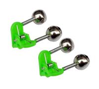 aqxreight 30pcs Fishing Rod Alarm Dual Alert Bells Rings Fishing Accessories to the Easy Use Bite a Alarm Belts Design Bells Rod Clamp/Holder Alarmfishing Alertfishing (Green)