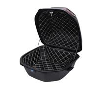 aqxreight 35L Tail Box Trunk Storage Carrier ABS with Integrated Backrest Reflective Strips for Universal Motorcycles Scooters