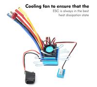 aqxreight 3650 Brushless Motor 2300KV Motor 60A ESC Programming Card for 1/8 1/10 Remote Control Car Truck CNC 6061 High Billet Heatsink Slot Hi-Torque 45667 (45A ESC)