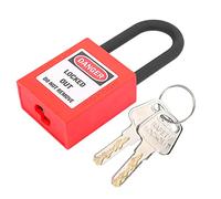 aqxreight 38mm Lockout Lock Nylon Industrial Engineering Insulation Security Device for Construction SiteYellow People to The Other Lockout LockSafety PadlockLockout PadlockTagout (Red)