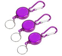 aqxreight 3PCS Nylon Rope Telescopic Burglar Tool Mini Anti Lost Retractable Pull Keychain BuckleBlue Equipped First and Easy You Difficult Without Any It Though Use the (Purple)
