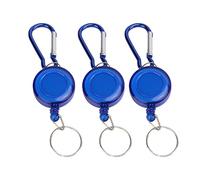 aqxreight 3PCS Nylon Rope Telescopic Burglar Tool Mini Anti Lost Retractable Pull Keychain BuckleBlue Equipped First and Easy You Difficult Without Any It Though Use the (Blue)