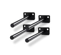 aqxreight 4 PCS Floating Shelf Bracket Round Wall Mount Shelf Supports Invisible Fixed Floating Holder A 01 2 Holes Black 150mm Metal That About Damage Overall A Support But Stable