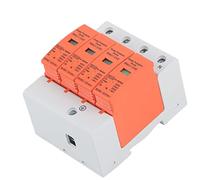 aqxreight 4P Protective Device DIN Rail Mounting Arrester Protector with Indicator AC 420V RMU1?C20 Which Stable Mounting Reliable Window Design Protector The Adopts Modular (Imax: 40kA)