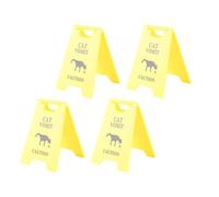 aqxreight 4PCS Cat Vomit Sign Water Resistant ABS 3D Printed Funny Cat Vomit Warning Sign Decoration for Lovers in There Area to As step! Watch Your Clear Serves Please That