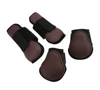 aqxreight 4pcs Horse Tendon Boots for Jumping Riding and Competition - Shock Absorbing Leg Protectors with Secure Fit Brown Size L (Brown set Medium Size)