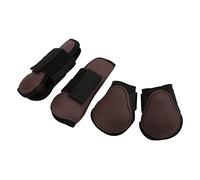 aqxreight 4pcs Horse Tendon Boots for Jumping Riding and Competition - Shock Absorbing Leg Protectors with Secure Fit Brown Size L (Brown set XL)