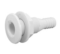 aqxreight 5/8in Thru Hull Fitting Straight ABS Marine Grade Hose Connector for Boats Vessels with Standard 5/8" Plumbing Systems (White)
