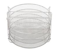 aqxreight 5 Layer Dehydrator Stand Fit for Foodi 6.5qt 8qt, Stainless Steel Dehydrator Rack for Fruits and Meats, Stackable Design for Space Saving, Safe and for Daily Food Prep