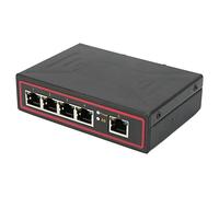 aqxreight 5 Port Industrial Fast Ethernet DIN Rail Switch with Dual Power Inputs, 10/100M Auto Adaptive RJ45 Ports, Metal Housing for Harsh Environments , DIN Rail Mounting