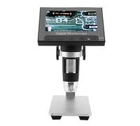 aqxreight 500X 1000X Digital Microscope with 4.3 Inch Display, LED Illumination & Aluminum Alloy Holder for PCB Inspection, Jewelry Appraisal, and Electronics Repair (Aluminum alloy bracket)