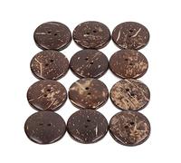 aqxreight 50Pcs 25mm Round Coconut Shell Buttons 2 Hole Wood DIY Craft Buttons for Sewing Clothing Art Projects