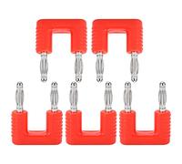 aqxreight 5Pcs J.20004 Banana Dual Plug Spacing 19mm Copper Plated Dual Tip Banana PlugBlack Is Plated Main Which Stable ABS Plug The Sheath of MATERIAL The (Red)