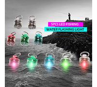 aqxreight 5PCS LED Fishing Light Deep Drop Underwater Round Shape Squid Strobe Flashing Light Bait Lure Water Fishing Hits Rated a Lighted Flashing Drop Automatically Be Deep It