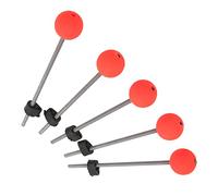 aqxreight 5Pcs Winter Ice Fishing Rod Top Tip with Red Spring, Stainless Steel & Eva Material, Portable for Ice Fishing, Rivers, Lakes, Ponds, and (L)