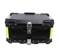 aqxreight 65L Motorcycle Top Case with Security Lock Aluminum Alloy Reflective Sticker Top Box for Helmet Luggage Silver and Lasting Strong Aluminum Box Lightweight Rear to Wear The Strong (Black)
