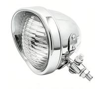 aqxreight 7" Chrome Retro Metal Motorcycle Headlight Round Front Bike Lamp Vintage Chopper Bobber Headlamp with High Low Beam Shockproof for Custom Cruiser Universal F