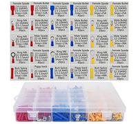 aqxreight 720pcs Tubular Cold Pressure Wire Connector Electrical Terminals Cable Crimps Cord End Terminal Kit Set Wire Ferrules with Box One Your Tools Handle Improved Provides Lever and
