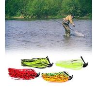 aqxreight 7g / 10g Fishing Buzz Bait Spinnerbait Lure Buzzbaits with Jig Head Hook Mixed Color Strong Jig and Brush Action Lifelike Swimming Prevents Flexible Creates Buzz BaitFishing