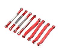 aqxreight 8Pcs RC Car Pull Rods High Strength Easy Installation 2 Colors RC Metal Chassis Pull Rods for Remote Control CarBlack the Control Parts to the Modify Car Upgrade to (Red)