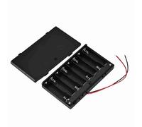 aqxreight AA Battery Holder Case 8 Compartments with Power Switch & Lockable Cover - ABS Battery Storage Box for Organizing 8 AA Batteries, 12V External Power Source