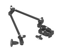aqxreight Adjustable Articulating Arm 2 Section 1/4in 3/8in Screw Articulating Arm Phone Camera Mount 360 Degree Rotation for Microphone Monitor Vlogging a 25cm Folded Section It in