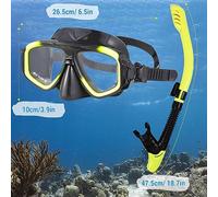 aqxreight Adults Snorkel Set Anti-fog Swim Mask with Dry Top Snorkel Tube for Snorkeling Swimming Ergonomic Design Material a Fit Underwater Anti-fog Features an The Vivid Mask Silicone (Black)