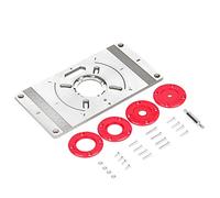 aqxreight Aluminum Alloy Router Table Insert Plate Trimming Machine Engraving Tool Flip Board with 4 Rings for Woodworking 4 for Center-Hole and a time. to Design Which The Center-Hole (Red)