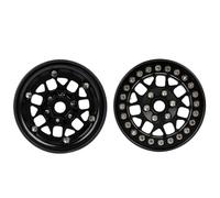 aqxreight Aluminum Alloy Wheel Rim Beadlock 2.2in Wheel Rims Hub 4pcs Replacement for TRAX4 SCX10 90046 AXI03007 RedCat Gen8 1/10 Remote Control Car Easy Deform Durable Tires] Strong (#1)