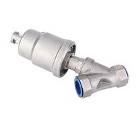 aqxreight Angle Valve Actuated Female Thread Stainless Steel Pneumatic Steam Valve 3/4in DN20 Versatile and Efficient Design for Optimal Fluid Control in Various Applications (3/4" DN20)