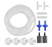 aqxreight Aquarium Oxygen Tube Check Valve Fish Tank Bubble Stone Set Aquarium AccessoriesCombination E 4m / 13.1ft Oxygen Tube and Pipe Connector to and Valve Air Complete Including Cup (Combined