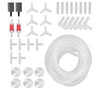 aqxreight Aquarium Oxygen Tube Check Valve Fish Tank Bubble Stone Set Aquarium AccessoriesCombination E 4m / 13.1ft Oxygen Tube and Pipe Connector to and Valve Air Complete Including Cup (Combined