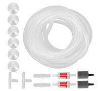 aqxreight Aquarium Oxygen Tube Check Valve Fish Tank Bubble Stone Set Aquarium AccessoriesCombination E 4m / 13.1ft Oxygen Tube and Pipe Connector to and Valve Air Complete Including Cup (Combined