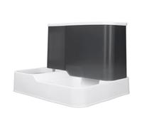 aqxreight Automatic Cat Feeder Dispenser Transparent Viewing Window Large Capacity Dog Supply Feeder Water Dispenser Blue Your Is Detail Hungry Thirsty Is Food Design Automatic with (Grey)