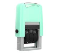 aqxreight Automatic English Date Stamp Clear Impressions with Quick Drying Ink, Portable Stamp for Office School Documents, Plastic Date Stamping Tool (Green)