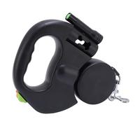 aqxreight Automatic Retractable Dog Leash with LED Light Dual Handle Comfortable Grip Nylon Pet Walking Leash for Small Medium Dogs (Black)