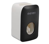 aqxreight Automatic Toothpaste Dispenser Wall Mounted with Vacuum Technology Self Adhesive No Drill Toothpaste Squeezer Holder for Bathroom Kids Adults Black (Black)