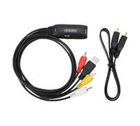 aqxreight AV to HDTV Converter Adapter Video Sound Adapter for Game Consoles & DVD Players with High Definition Multimedia Interface Cable, Plug and Play AV to HDTV for Seamless